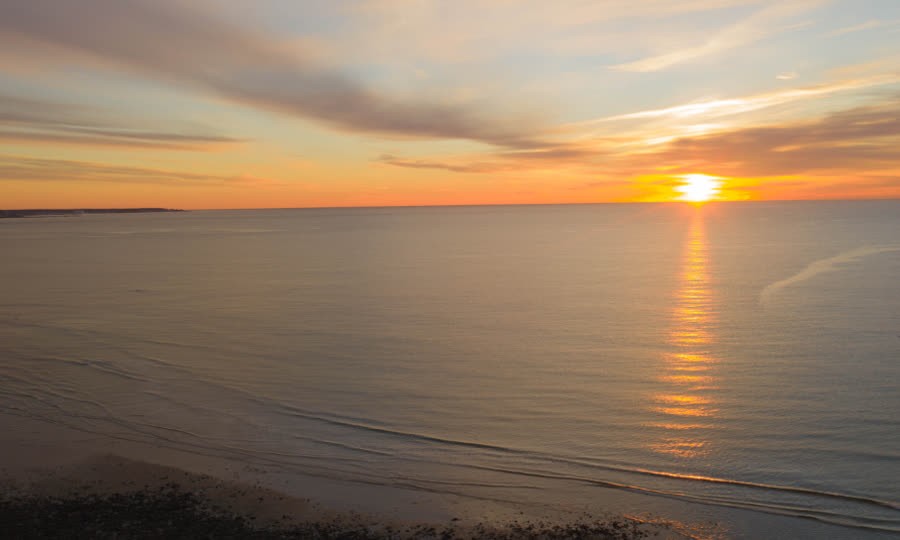 Calm ocean at sunset