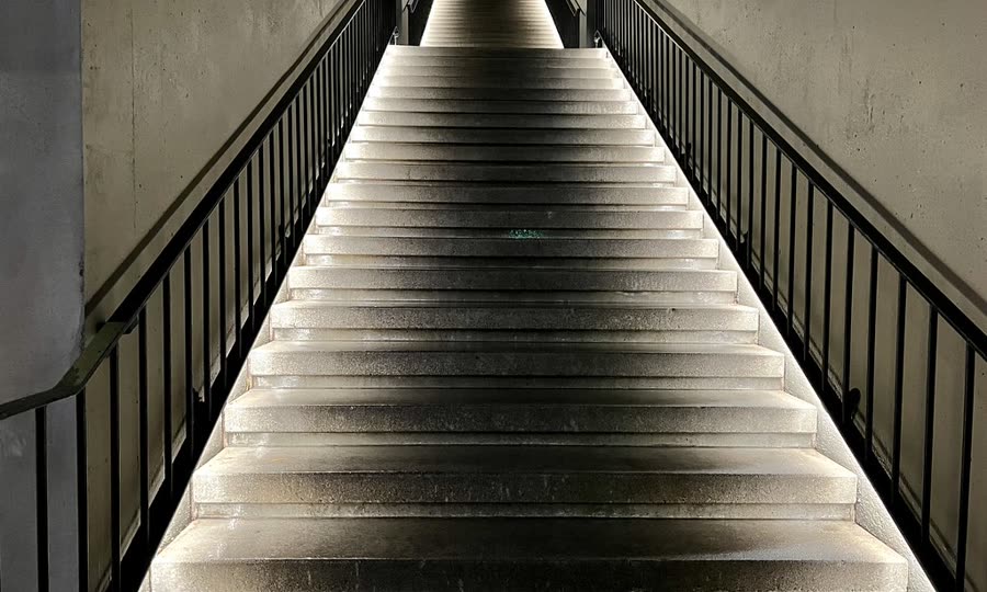 Staircase rising upward
